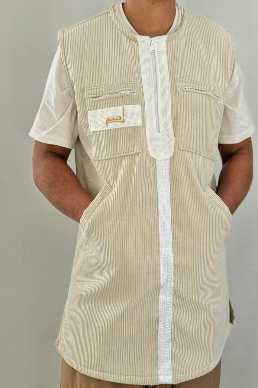 PRÉCOMMANDE - Gilet Homme Velours Côtelé – Élégance & Confort HAQQAN