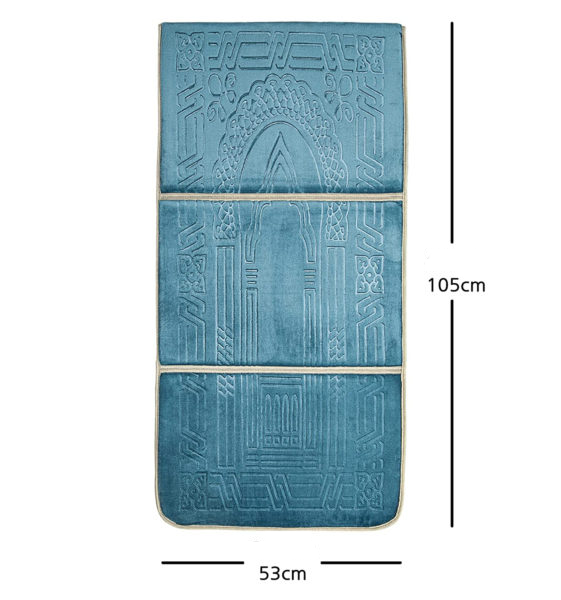 TAPIS DE PRIERE AVEC DOSSIER BLEU MARINE