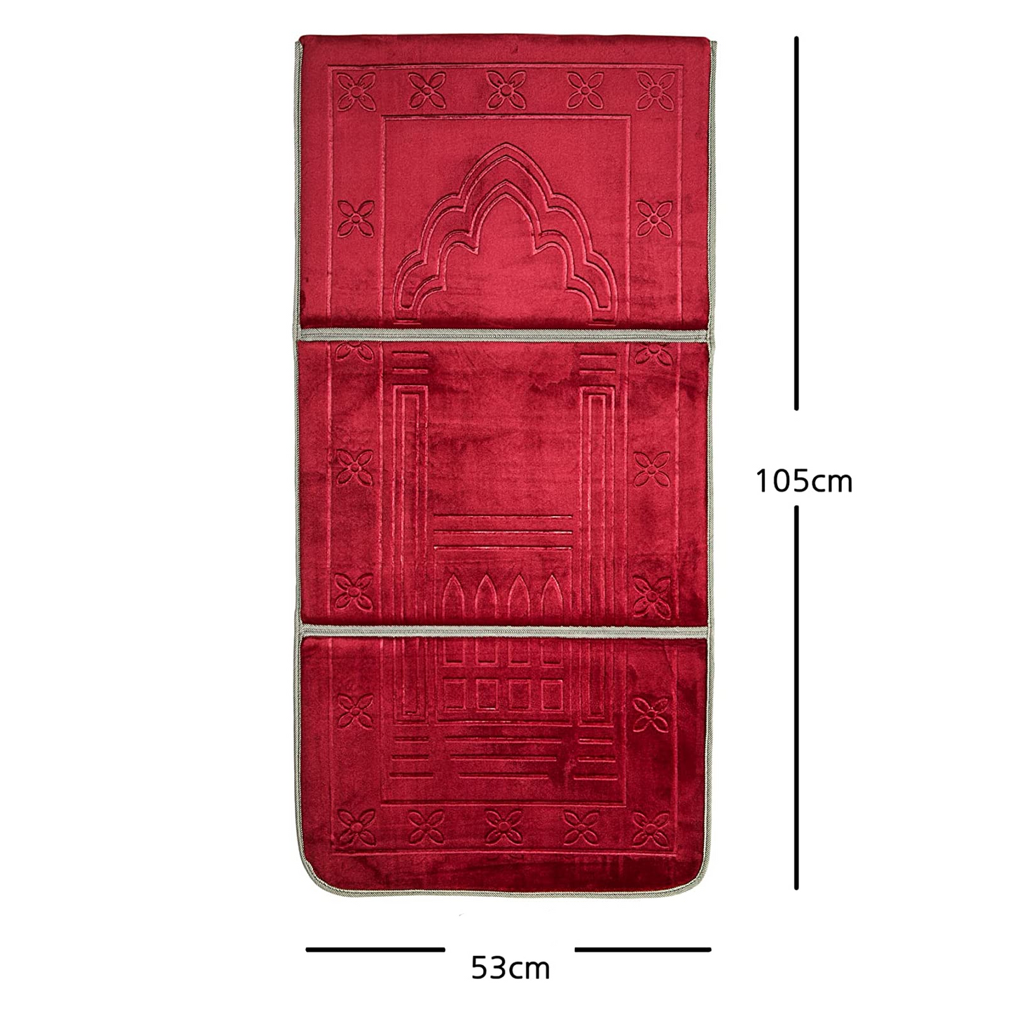 TAPIS DE PRIERE AVEC DOSSIER ROUGE